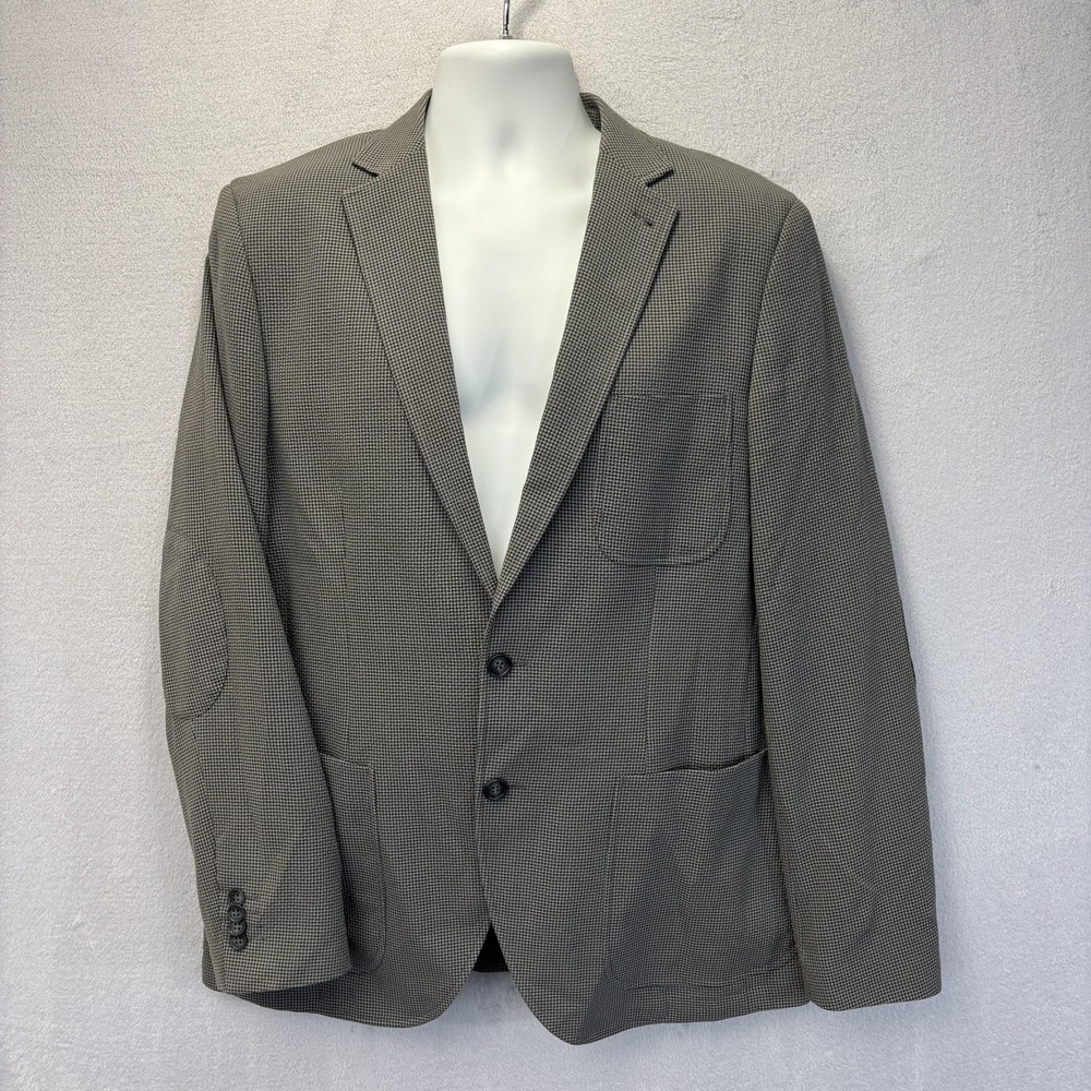 Saks Fifth Avenue Unstructured Seersucker Blazer Jacket Mens Large Slim Fit Gray